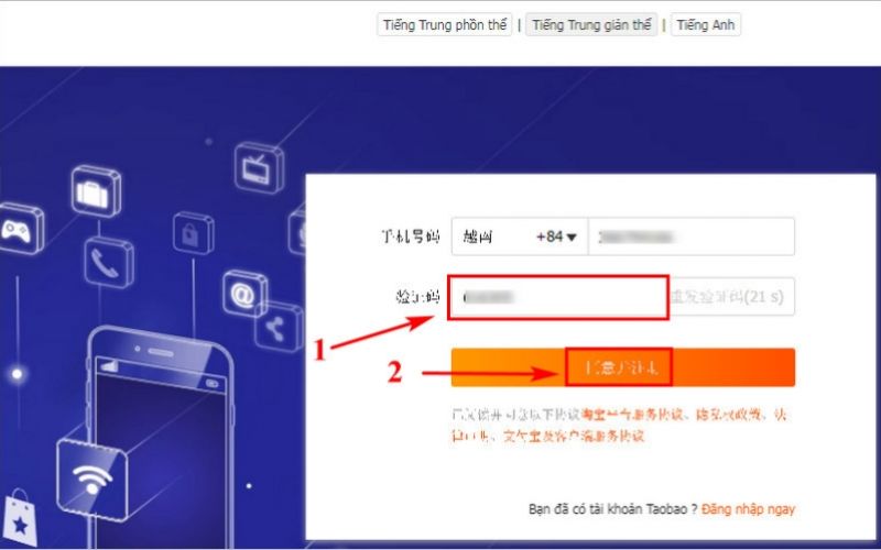 đăng ký taobao trên máy tính