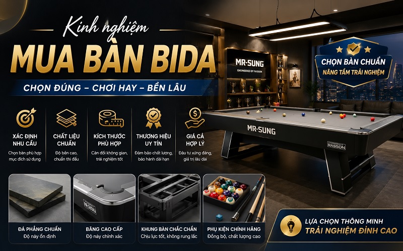 kinh nghiệm mua bàn bida