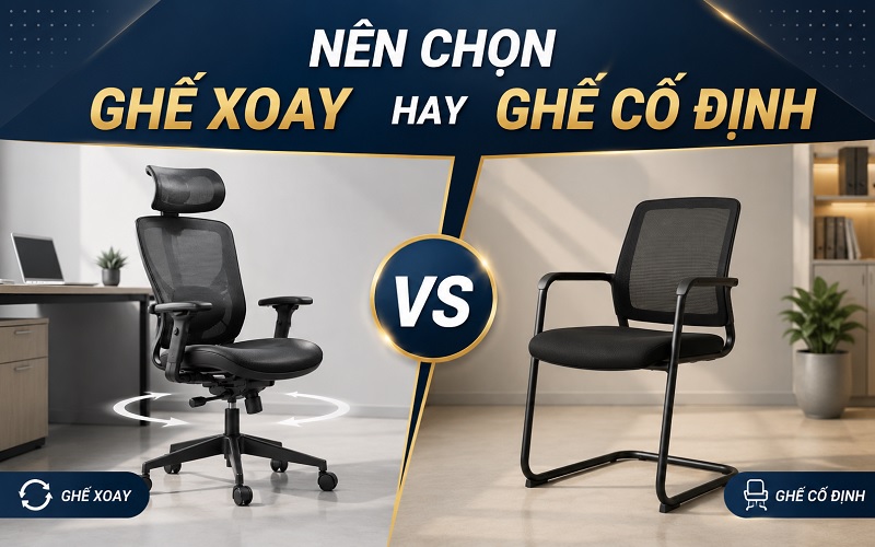 nên chọn ghế xoay hay ghế cố định